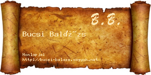 Bucsi Balázs névjegykártya